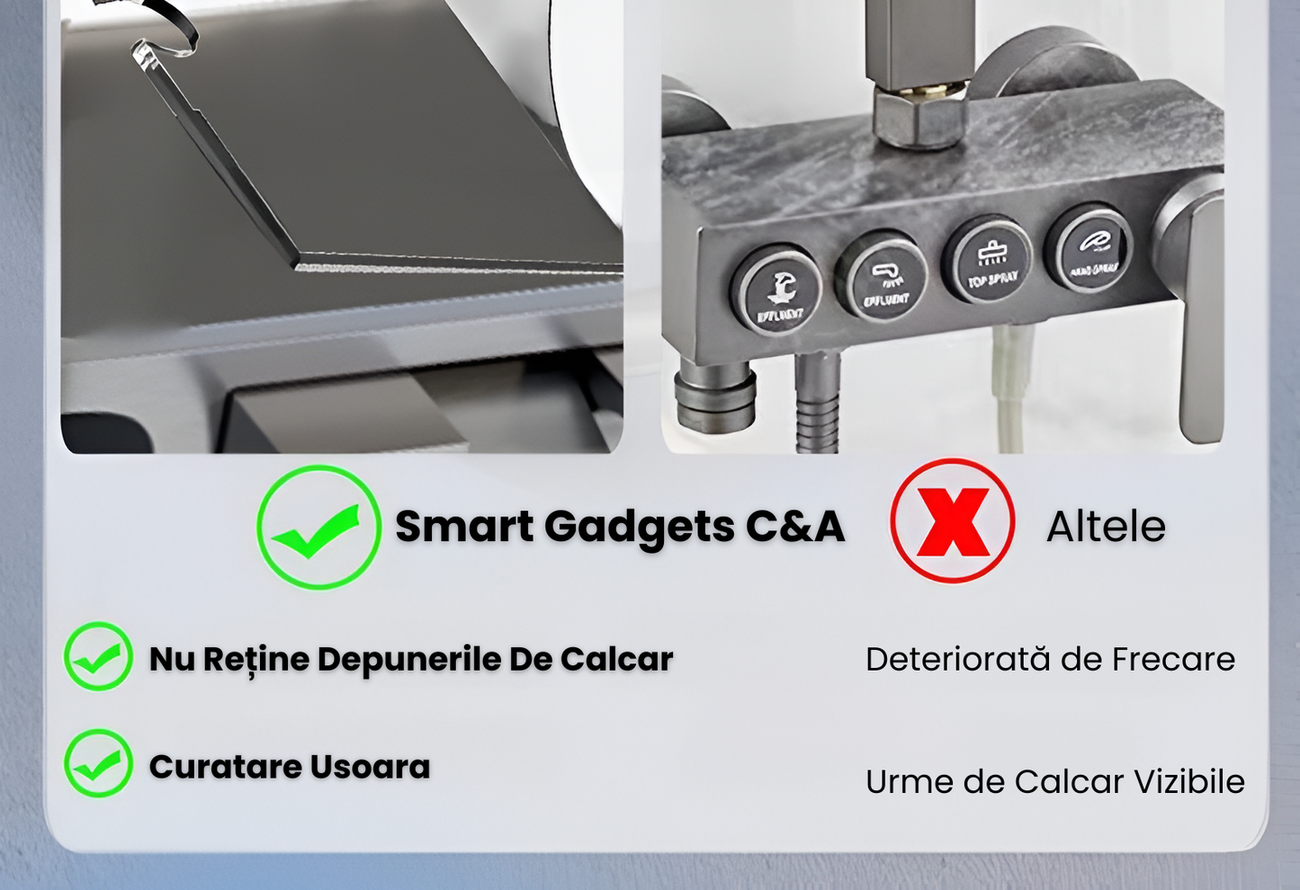 Coloana De Dus, Afisaj Temperatura Digital, Lumini LED, Gri