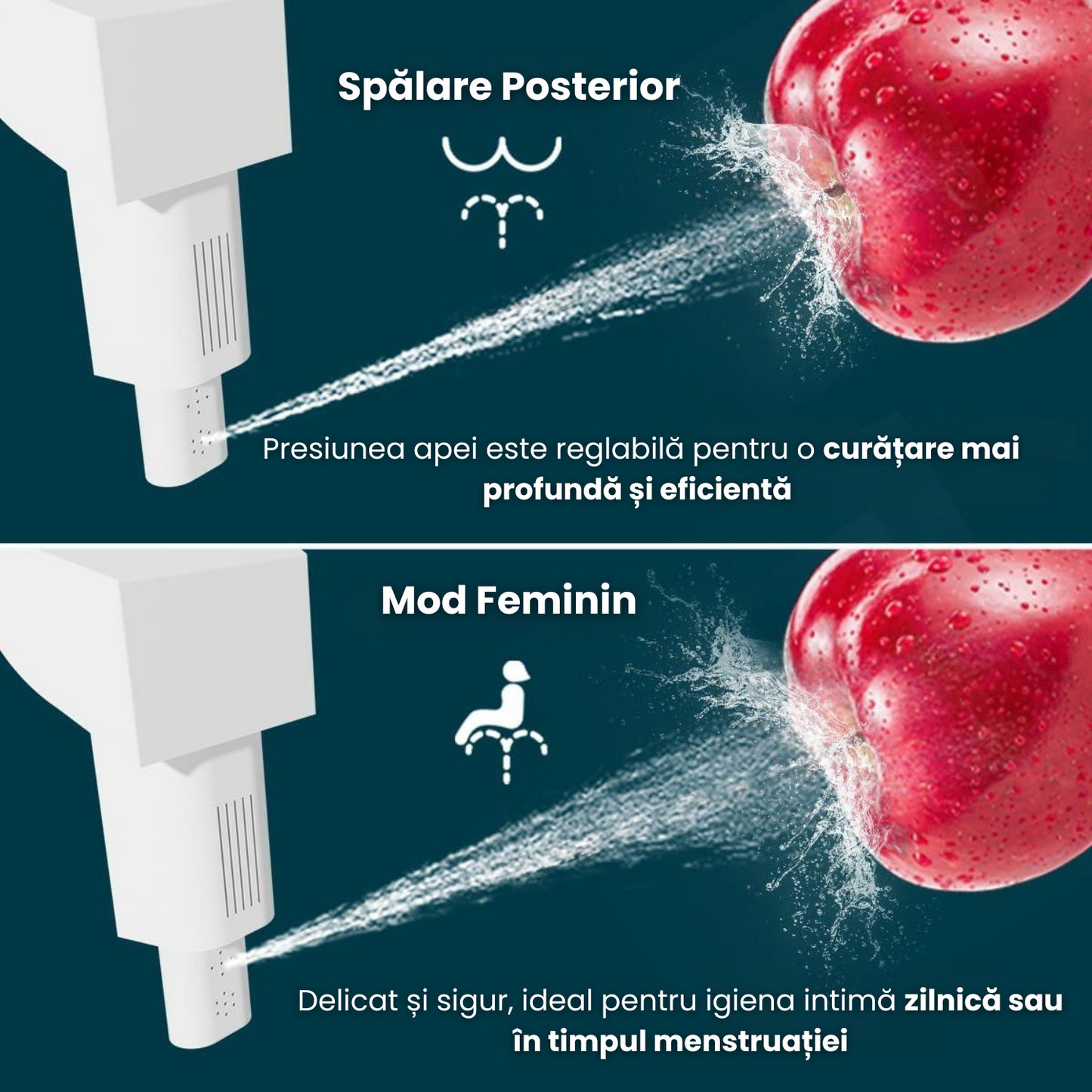 Bideu Electric Pentru Vas WC, Slim,Alb-Negru