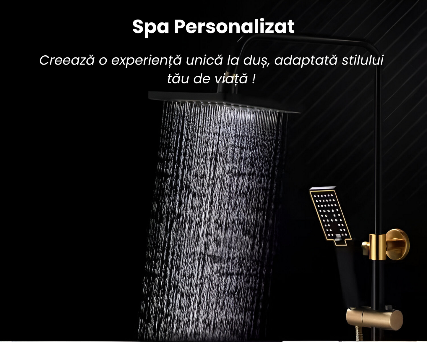 Coloana de Dus Smart, Butoane Interactive, 4 Moduri de Pulverizare,Bronz Negru