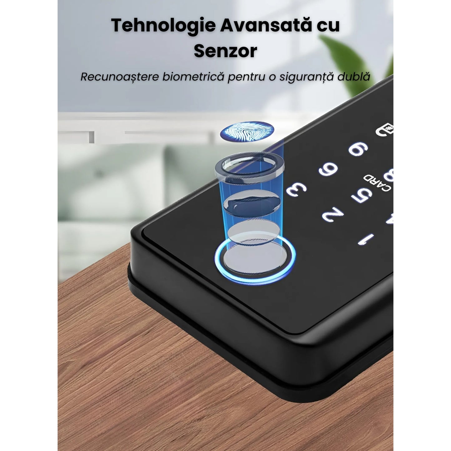 Clanta Inteligenta Neagra Cu Amprenta, Cod PIN, RFID, Chei Si Carduri De Acces