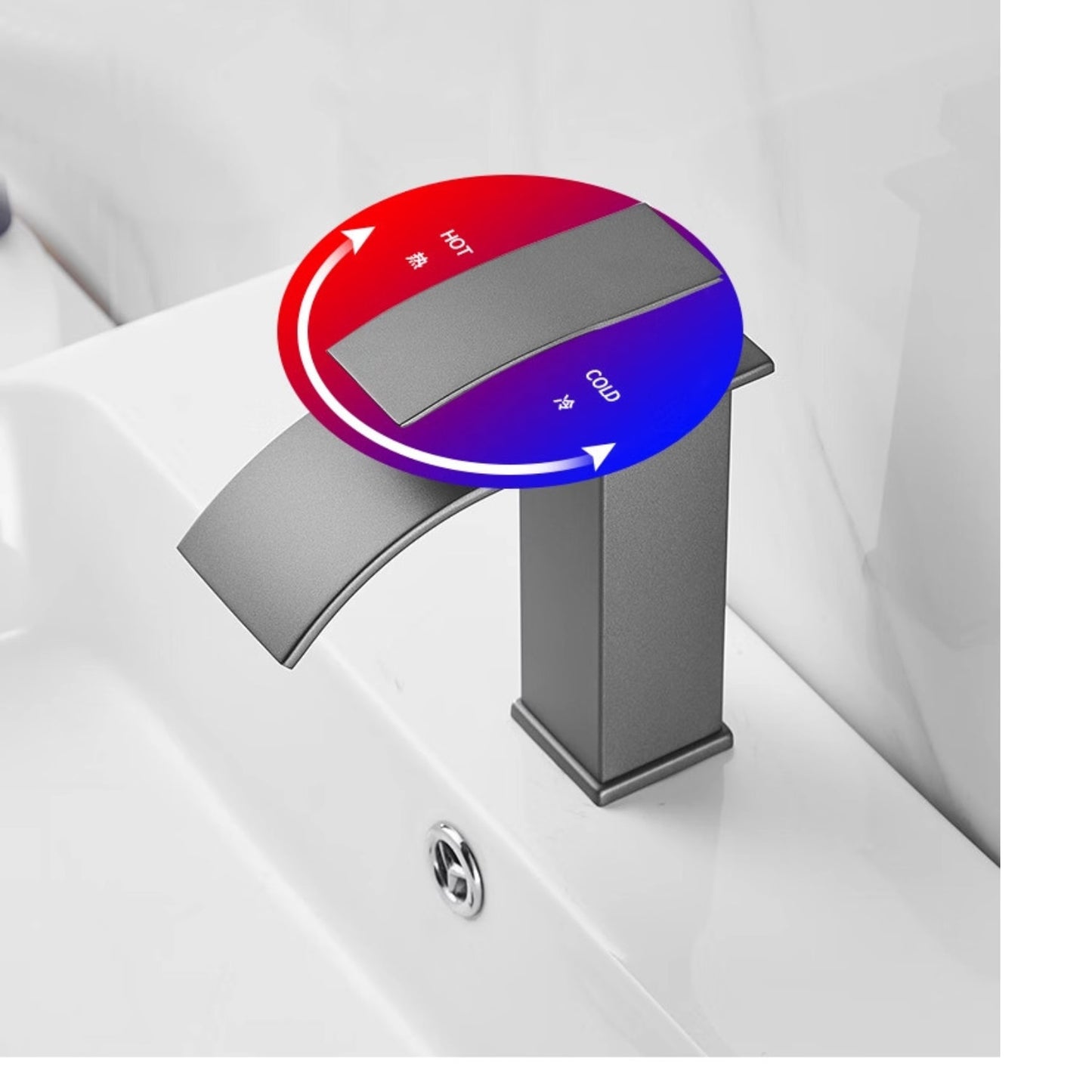 Baterie Chiuveta Baie, Tip Cascada,Argintiu