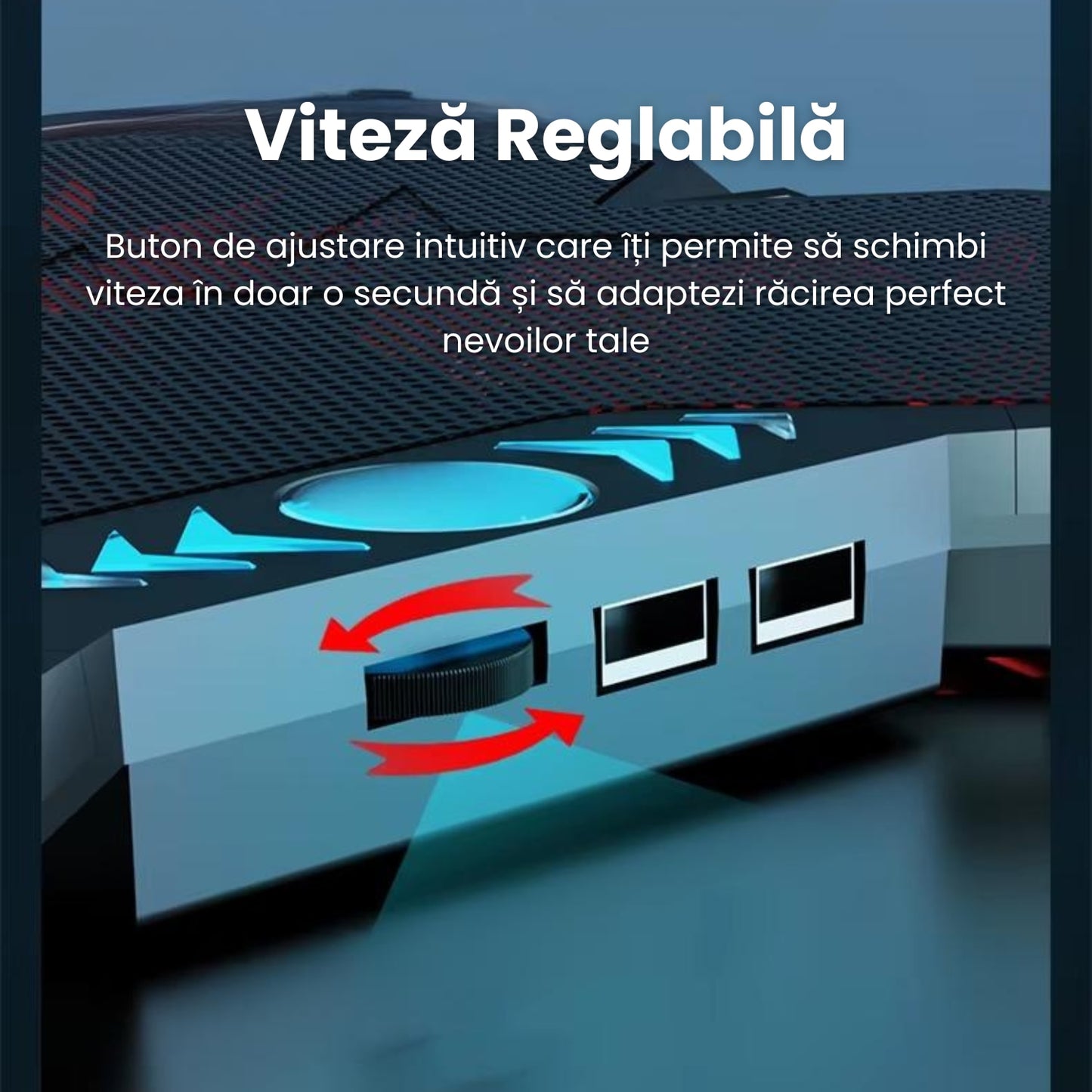 Cooler Laptop Gaming Si Office Cu 4 Ventilatoare LED, Viteza Reglabila, Racire Silentioasa 25dB, Compatibil 11-18 Inch, Port USB Dublu, Motor Puternic, Iluminare LED, Design Ergonomic, Grilaj Protectie, Negru-Rosu