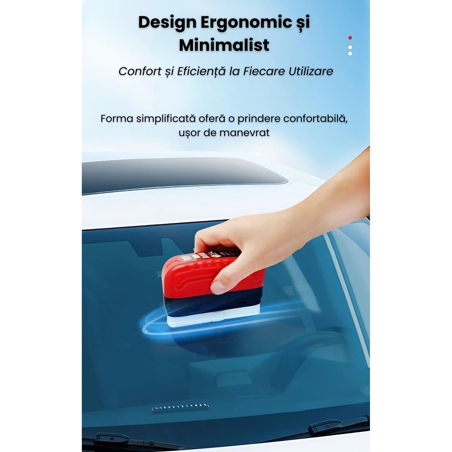 Perie Curatare Geamuri Si Parbriz Auto Cu Rezervor Detergent Si Rezerva Ulei Inclusa, Degresare Ulei Si Murdarie, Anti-Reflexie,Utilizare Interior Exterior