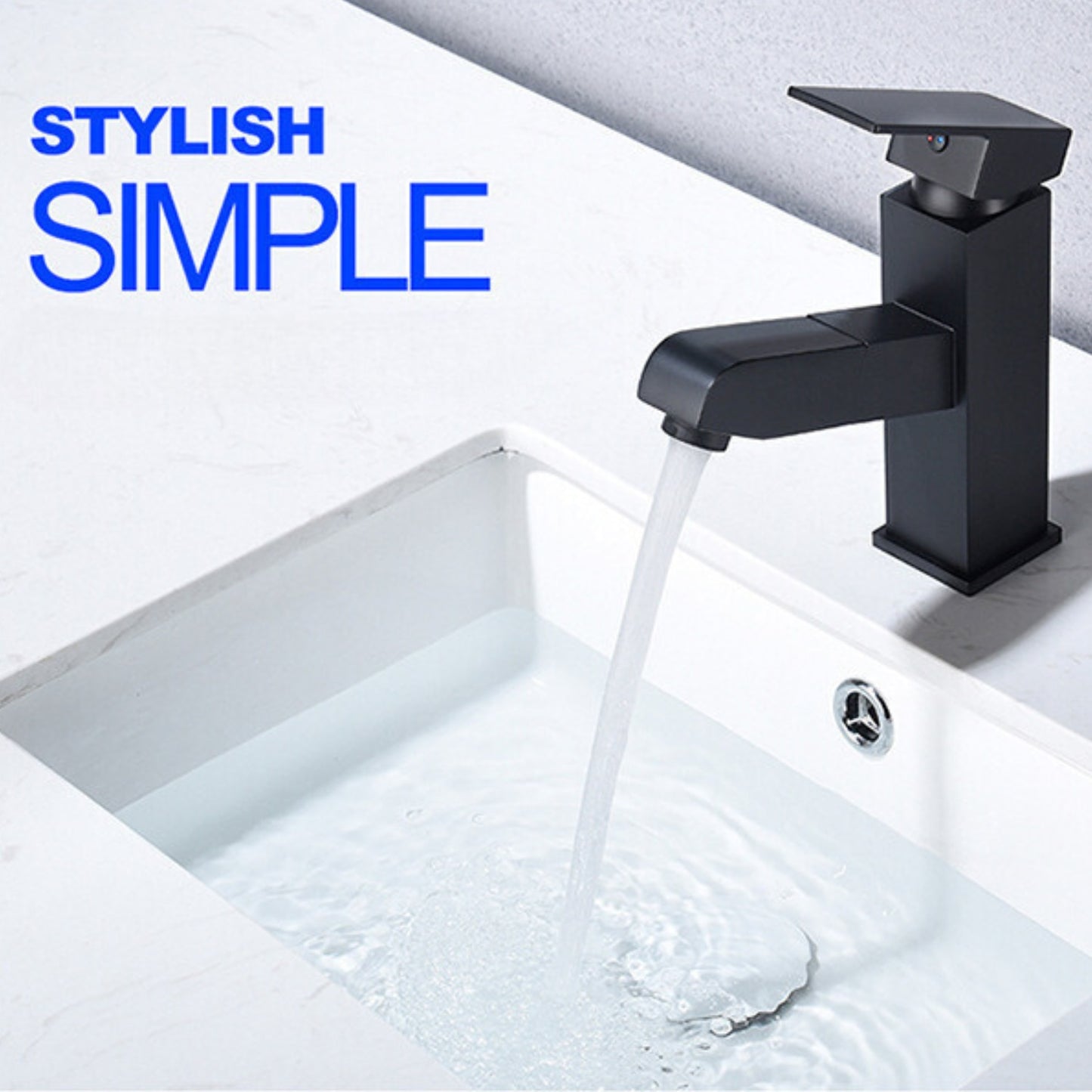 Baterie Chiuveta Baie, Pipa Extracabila,Negru, 18 CM