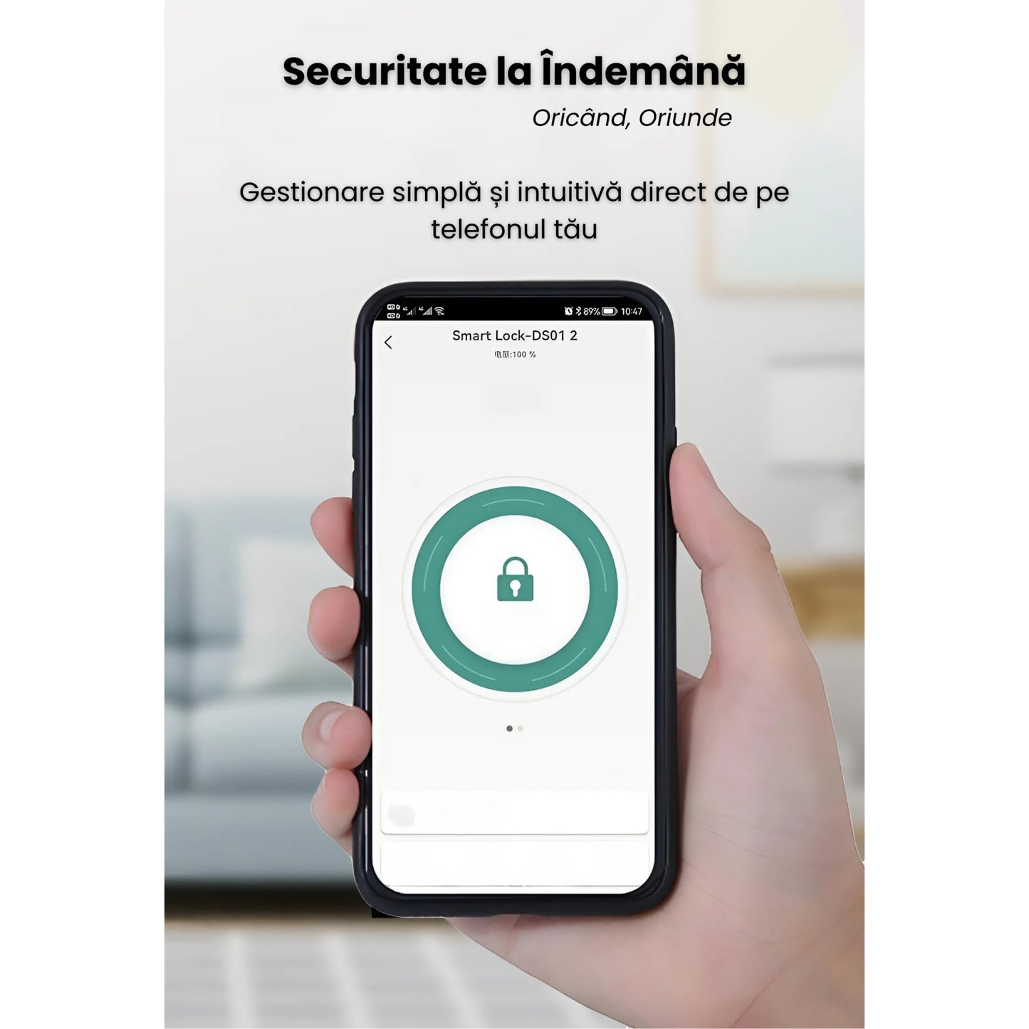 Clanta Inteligenta Neagra Cu Amprenta, Cod PIN, RFID, Chei Si Carduri De Acces