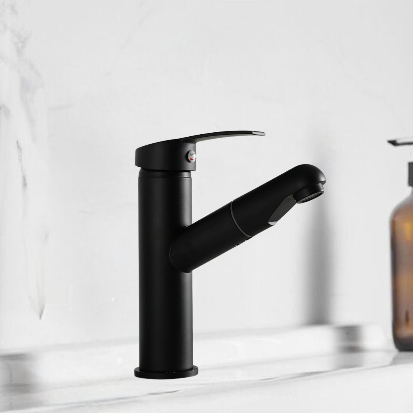 Baterie Chiuveta Baie, Pipa Extracabila,Negru, 18 CM