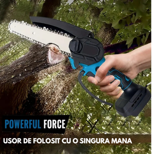 Ferastrau Electric Cu Lant Portabil,Pe Acumulator 21V Negru-Albastru