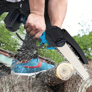 Ferastrau Electric Cu Lant Portabil,Pe Acumulator 21V Negru-Albastru