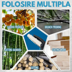 Ferastrau Electric Cu Lant Portabil,Pe Acumulator 21V Negru-Albastru