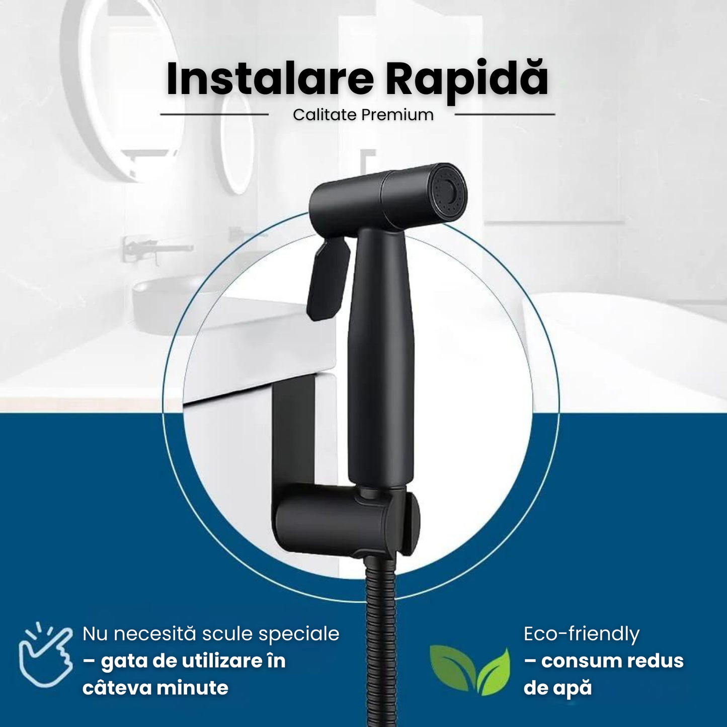 Pulverizator Bideu,Din Inox ,Negru.