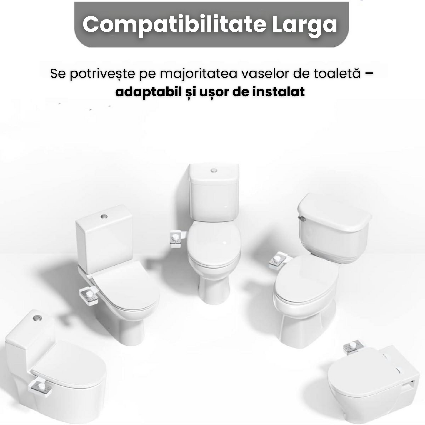 Bideu Electric Pentru Vas WC, Auto Curatare Igienica,Instalare Rapida.