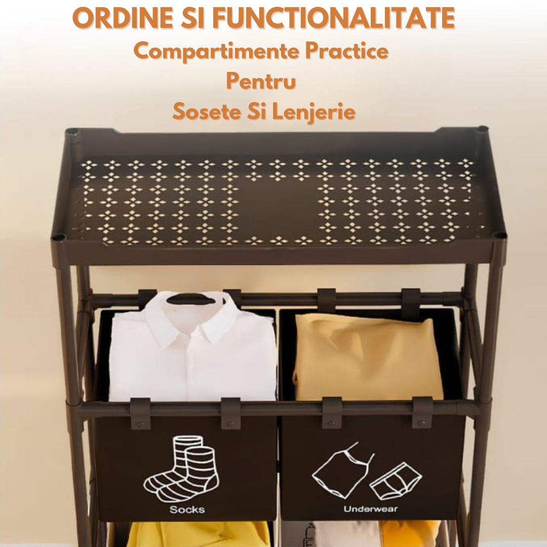 Organizator Haine Cu 4 Compartimente,Negru