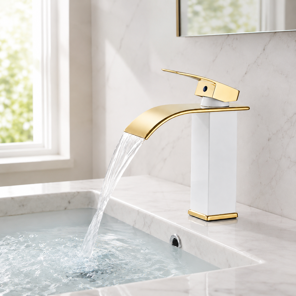 Baterie Baie Cascada, Design Premium, Jet Tip Cascada, Alb-Auriu