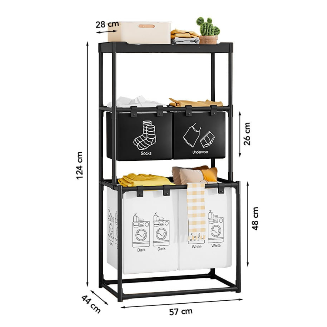 Organizator Haine Cu 4 Compartimente,Negru