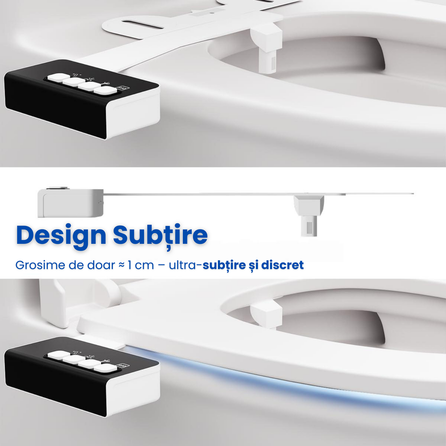 Bideu Electric Pentru Vas WC, Slim,Alb-Negru