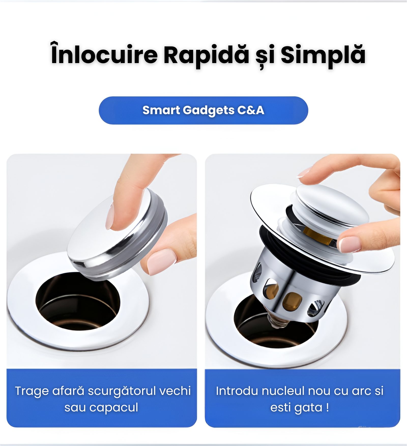 Dop Scurgere Universal pentru Lavoar, Cadă și Bucătărie