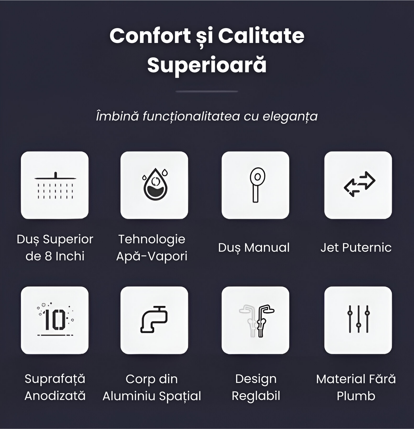 Coloana de Dus Smart, Butoane Interactive, 4 Moduri de Pulverizare, Tehnologie de Pulverizare cu Aer, Materiale Premium, Para Dus, Robinet Ascuns,Bronz Negru