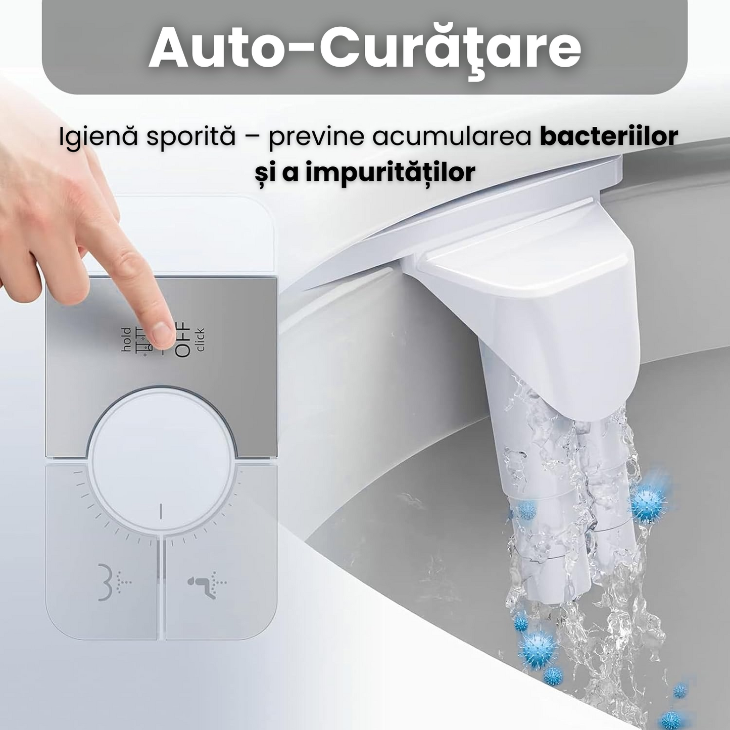 Bideu Electric Pentru Vas WC, Auto Curatare Igienica,Instalare Rapida.