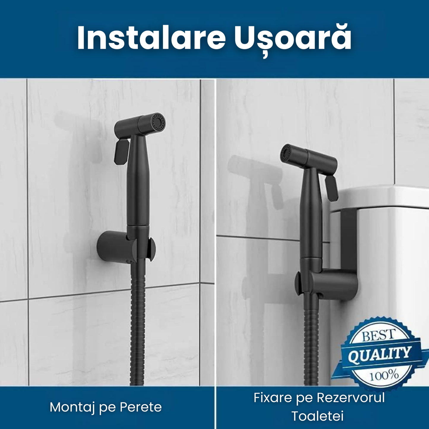 Pulverizator Bideu,Din Inox ,Negru.