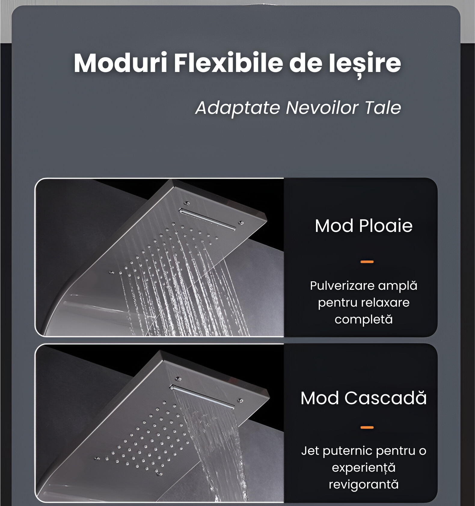Coloana de Dus Hydro-Masaj, Multimple Moduri de Pulverizare,Argintiu