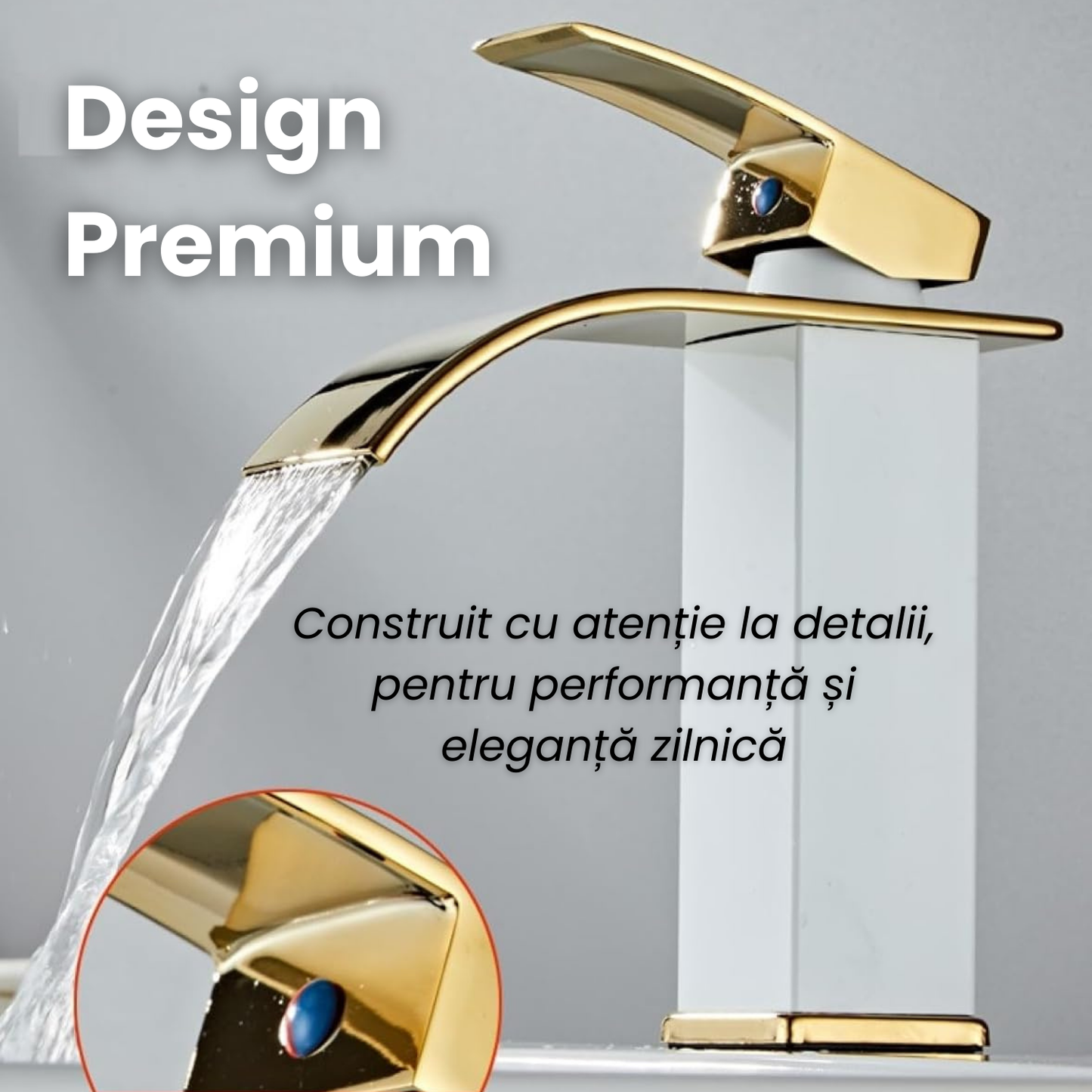 Baterie Baie Cascada, Design Premium, Jet Tip Cascada, Alb-Auriu