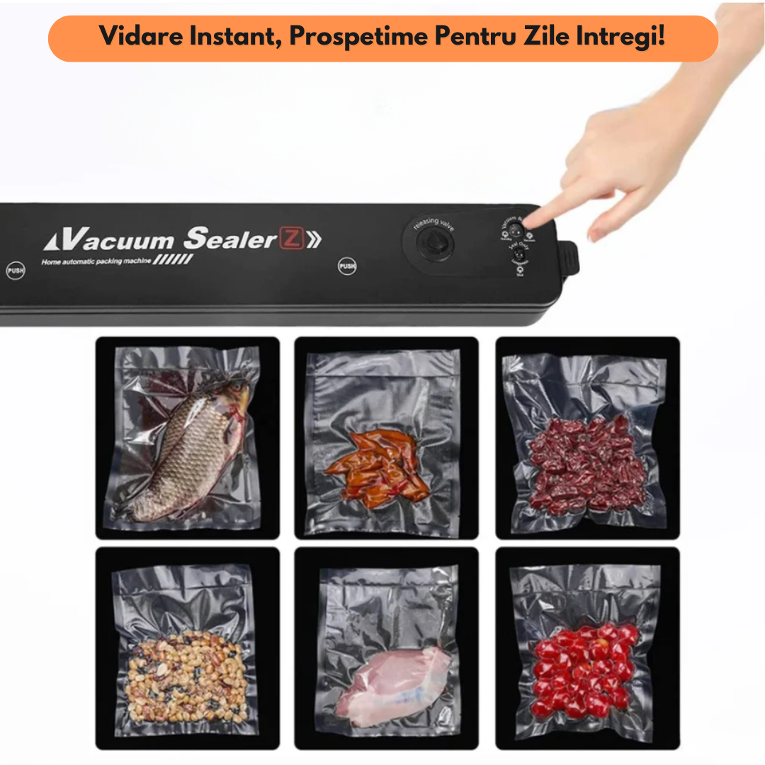 Aparat Vidat Alimente Vacuum Sealer, Sigilare Automata,Negru