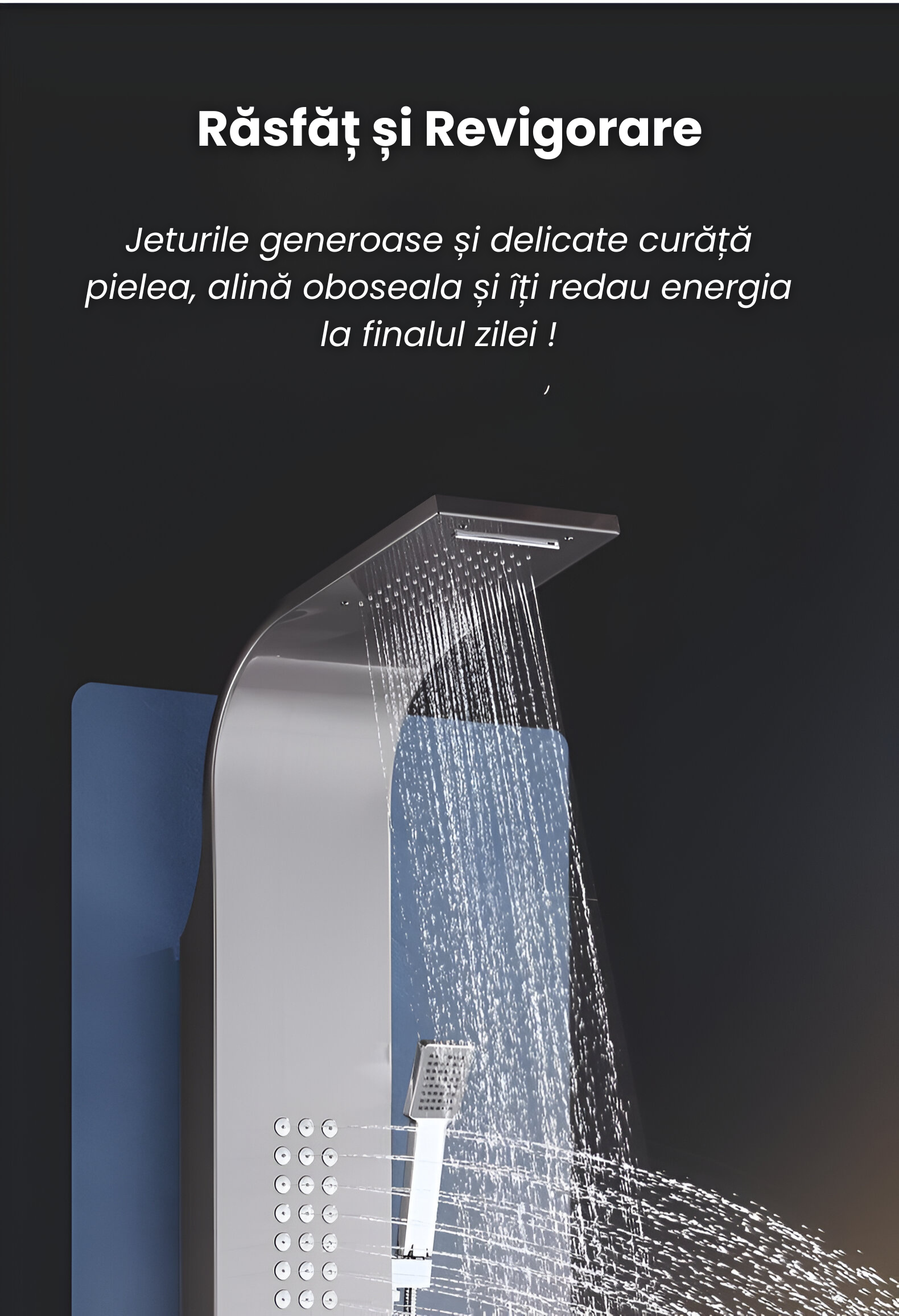 Coloana de Dus Hydro-Masaj, Multimple Moduri de Pulverizare,Argintiu