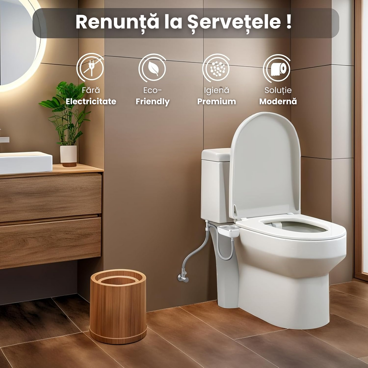 Bideu Electric Pentru Vas WC, Auto Curatare Igienica,Instalare Rapida.