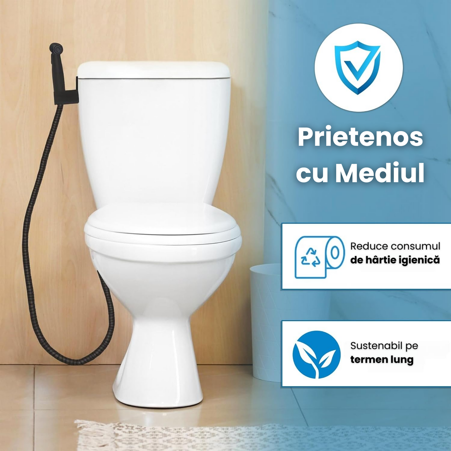 Pulverizator Bideu,Din Inox ,Negru.