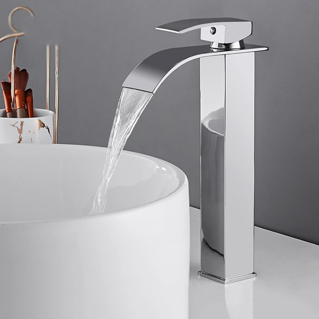 Baterie Chiuveta Baie, Tip Cascada,Otel Inoxidabil, Argintie 30 CM