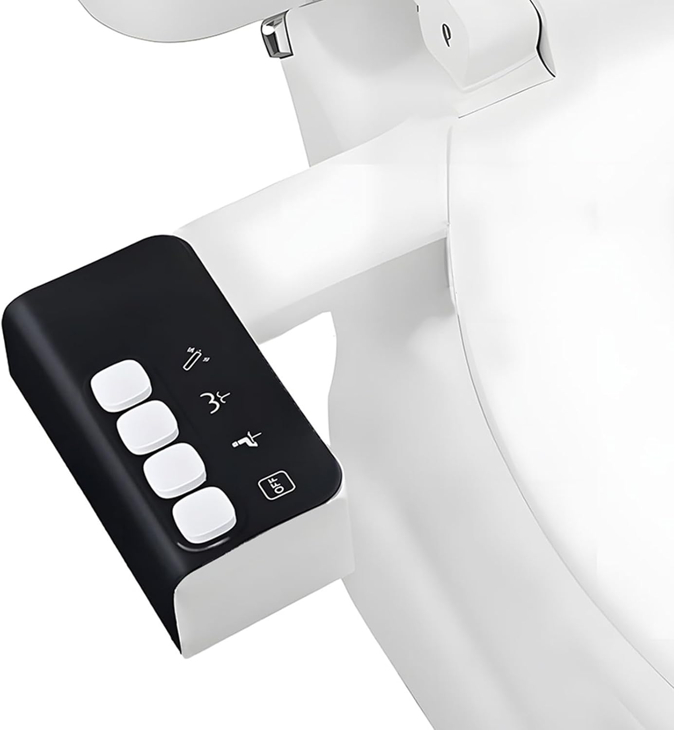 Bideu Electric Pentru Vas WC, Slim,Alb-Negru