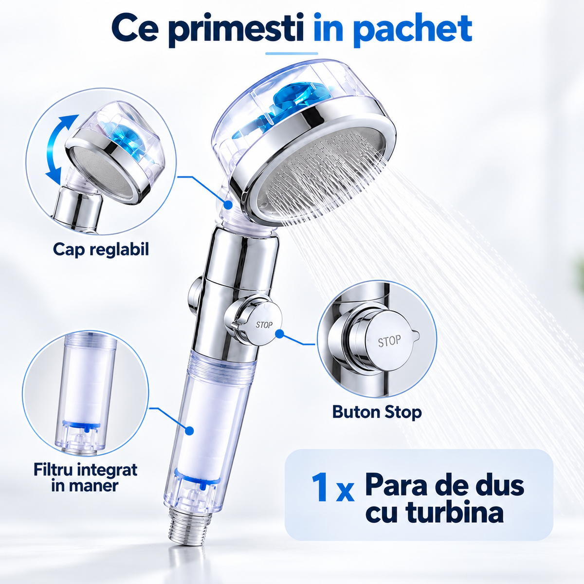 Para De Dus Cu Turbina Si Filtru Integrat