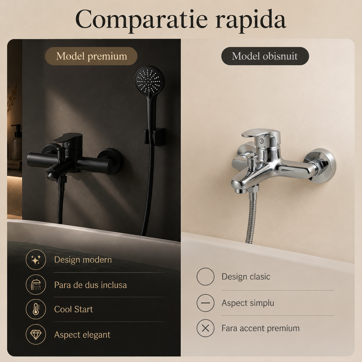 Baterie cada,din otel inoxidabil, Negru Mat