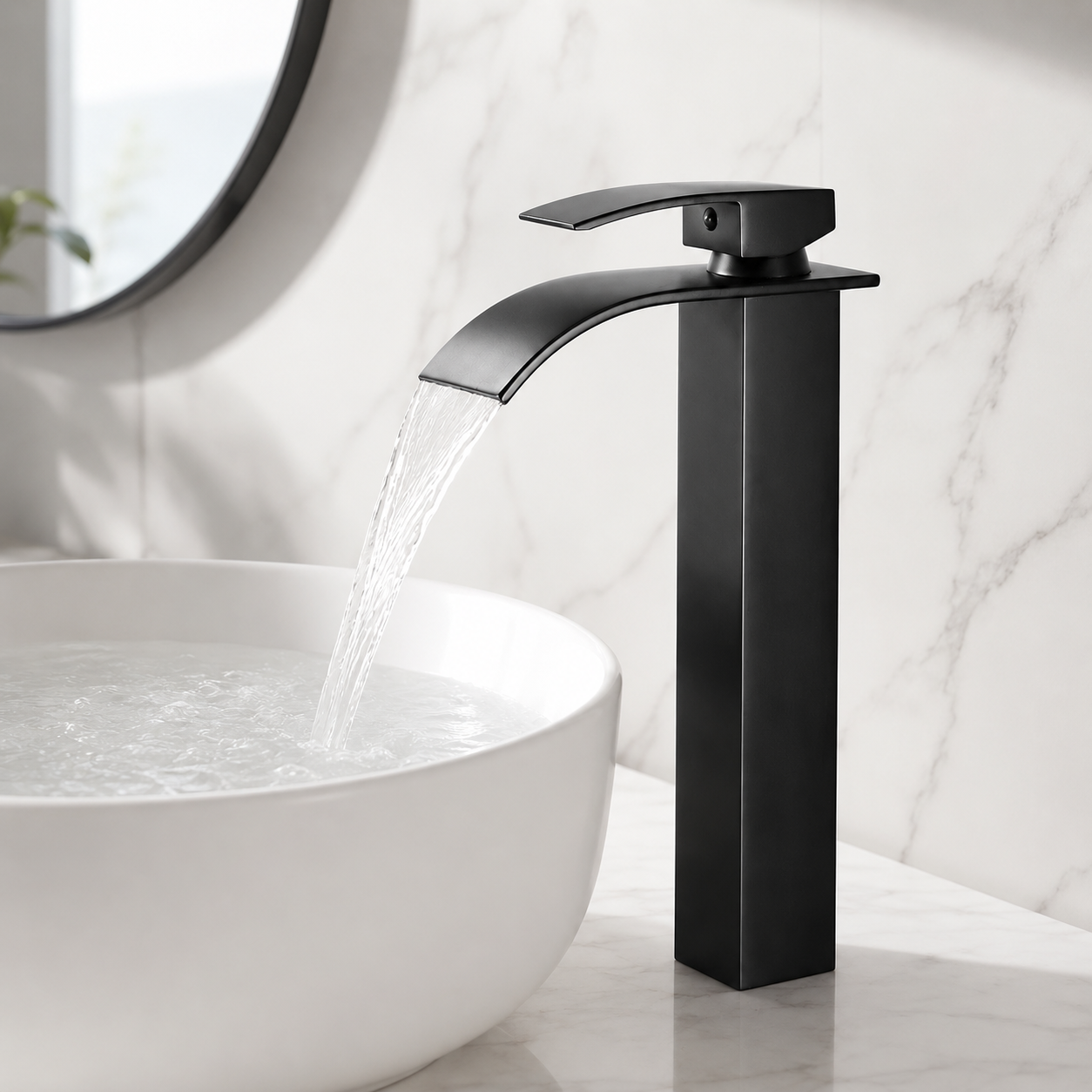 Baterie Chiuveta Baie, Tip Cascada, Neagra 30CM