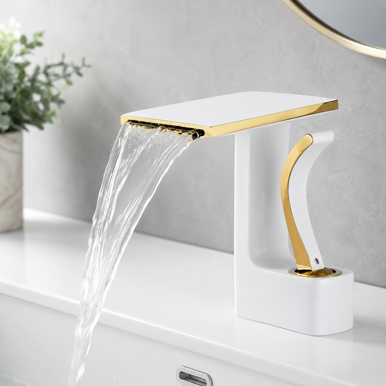 Baterie Chiuveta Baie, Premium Class, Alb-Auriu, 19 CM