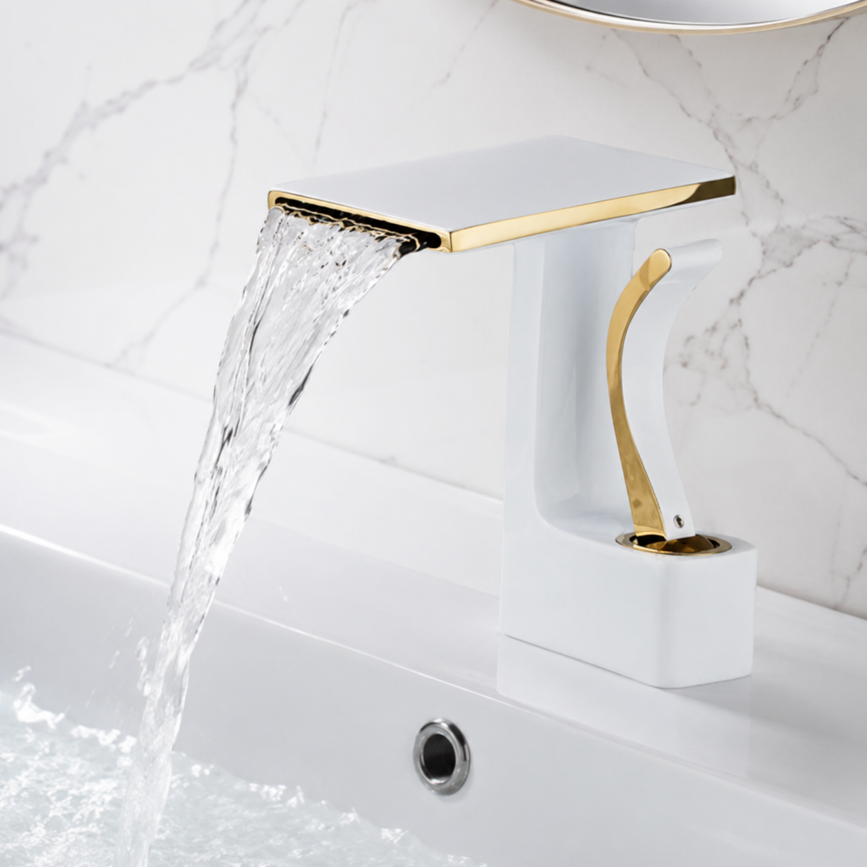 Baterie Chiuveta Baie, Premium Class, Alb-Auriu, 19 CM