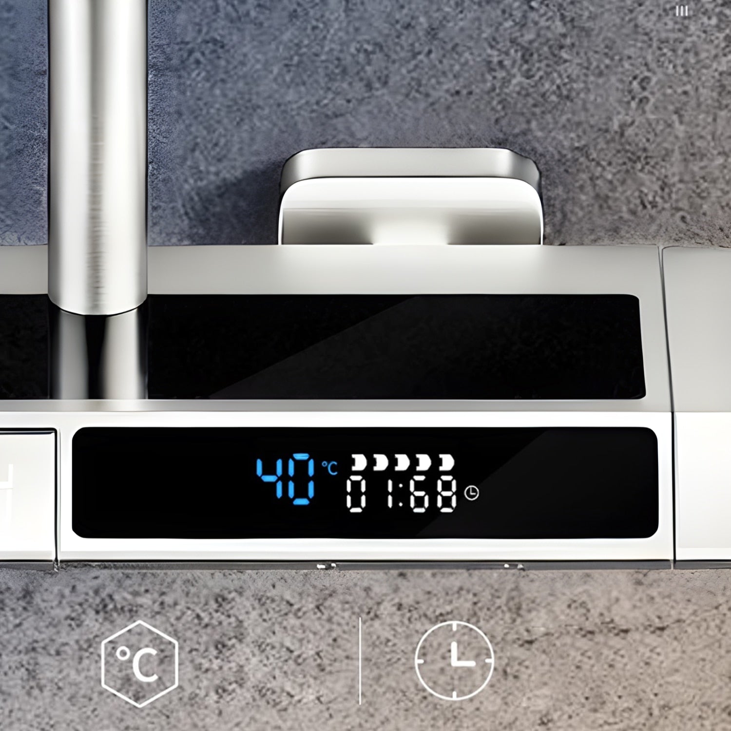 Coloana De Dus, Afisaj Temperatura Digital, Lumini LED, Fara Conectare La Curent Electric, Alb