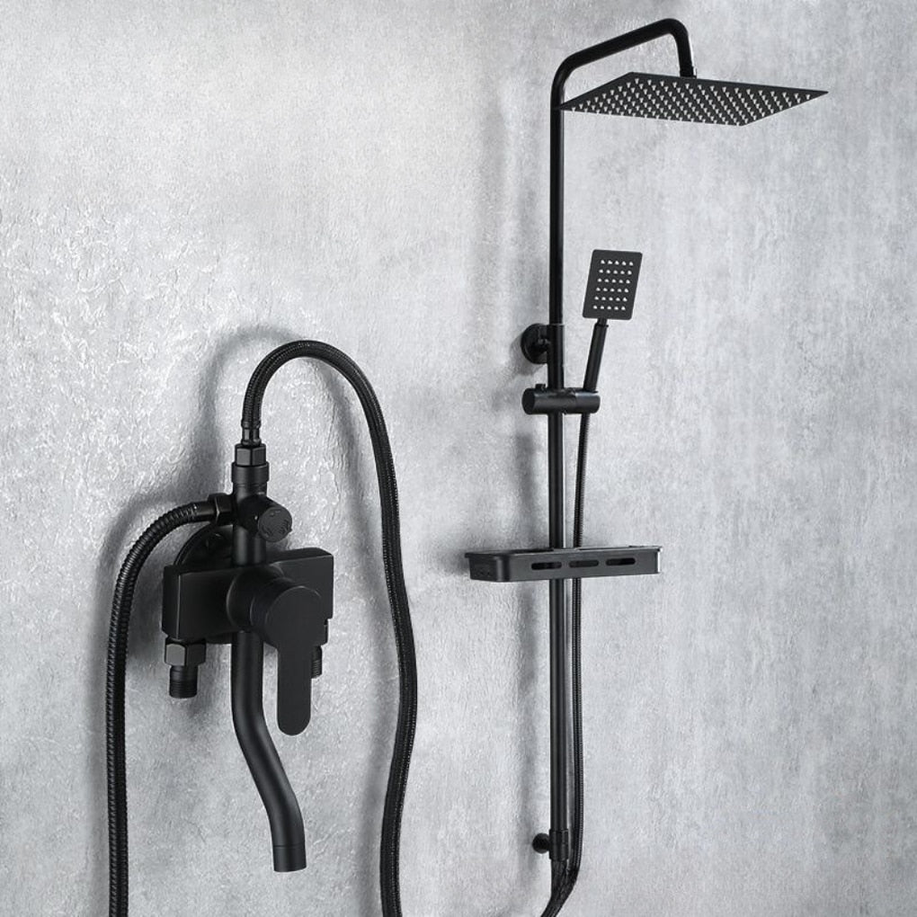 Set De Dus, Baterie, Para, Stativ, Brat, Suport Sampon,Negru