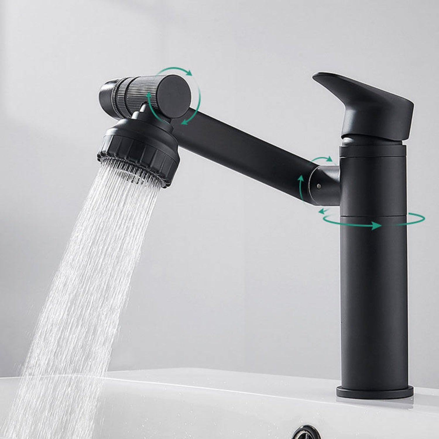 Baterie Sanitara Baie, Capat Flexibil, 360 de grade, Negru