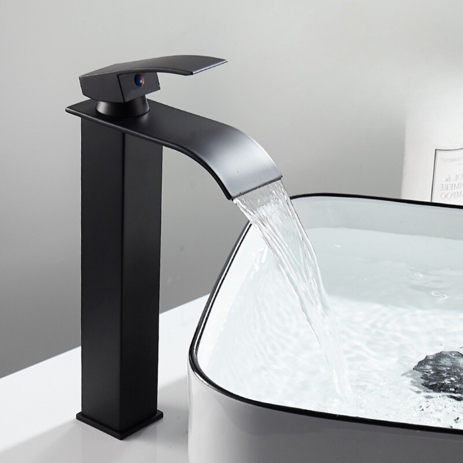 Baterie Chiuveta Baie, Tip Cascada, Neagra 30CM