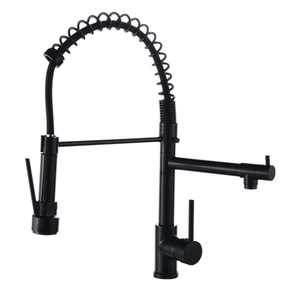 Baterie Sanitara Bucatarie,Doua Pipe Apa, Otel Inoxidabil