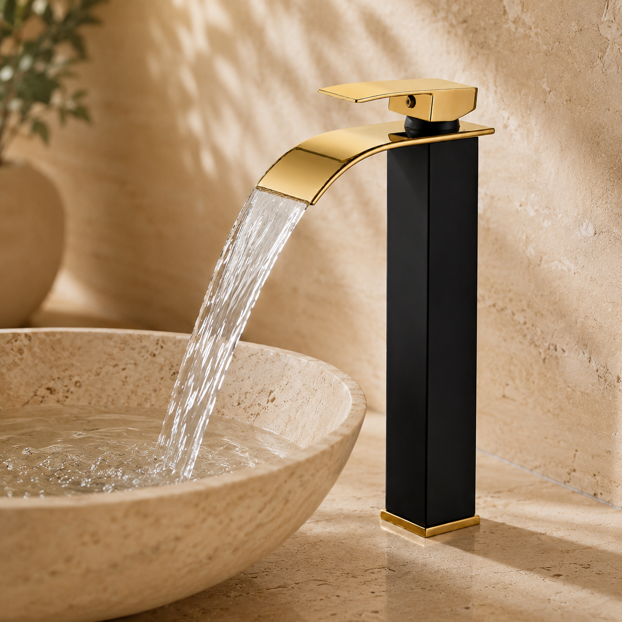Baterie Baie Cascada, Inaltime 30 Cm,Negru-Auriu